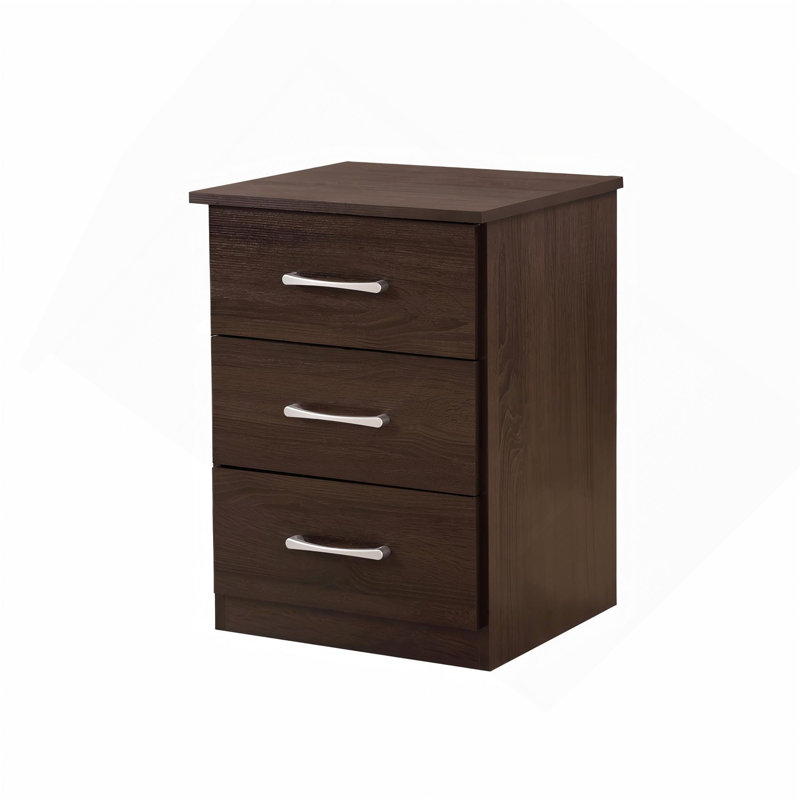Contemporary Wenge Nightstand With Drawer, Brown
