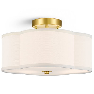 Plafonnier semi-encastré en tissu 4 lumières