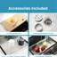 Évier de cuisine en acier inoxydable 30 po x 22 po, sur comptoir à simple cuve, finition brossée attrayante, avec planche à découper, passoire et évier de cuisine Space Design 30 po x 22 po, surface captivante