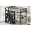 Lit mezzanine simple en métal avec escalier de rangement et petite armoire-1209813466