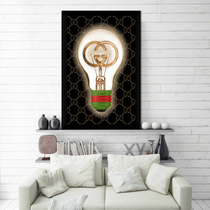 "Gucci Is Always A Good Idea" par Jodi - Rectangle, impression, Cadre noir, H 27,5 po x l 21,5 po x P 0,75 po