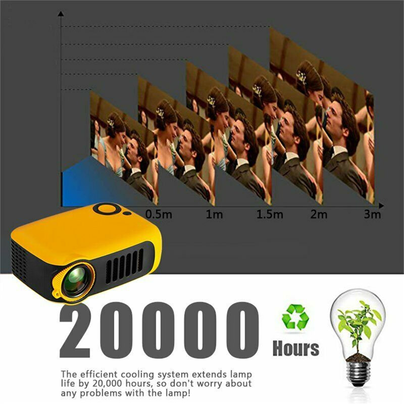 Bruce&Shark Home Theatre Projector 800 Lumens Portable Projector with Remote Included, Yellow