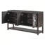 Console polyvalente rétro avec portes en miroir et pieds en bois robustes pour la maison-481361098