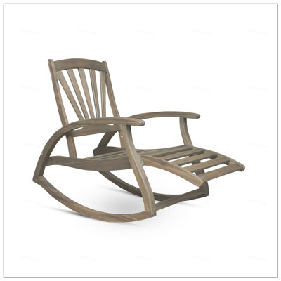Chaise berçante en bois d'acacia durable avec repose-pieds rétractable pour une détente et un confort en plein air