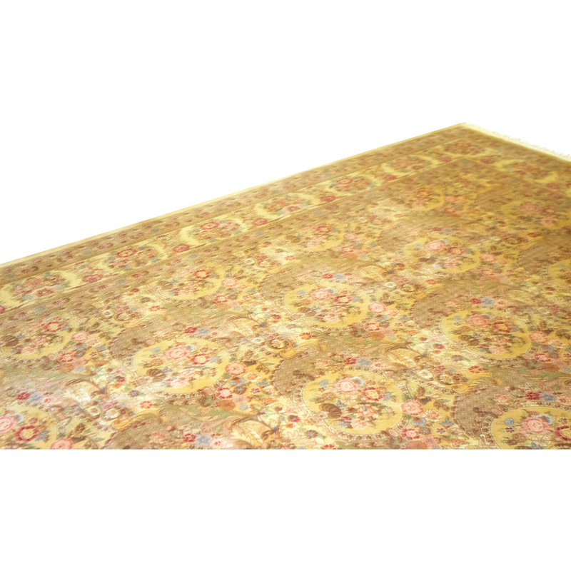 Hand Knotted Wool Area Rug in Brown And Cream