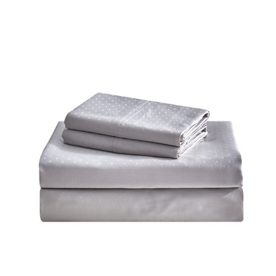 600 Thread Count Jacquard Pin Dot 100% Cotton King Sheet Set