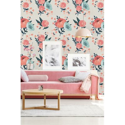 House of Hampton® Osblek Peel & Stick Floral Roll | Wayfair