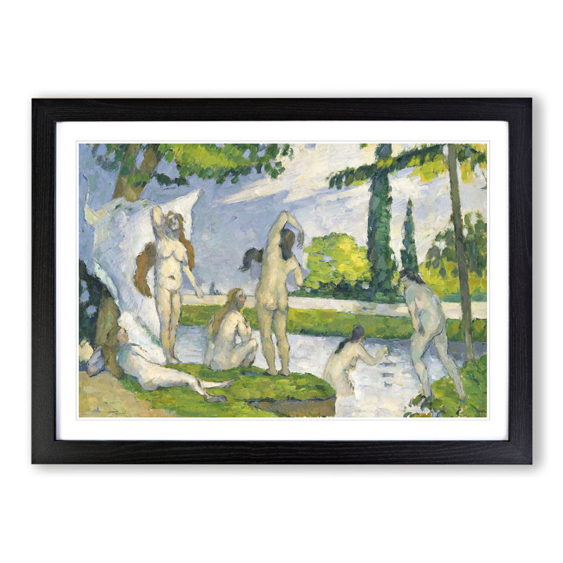 Bathers Vol.1 by Paul Cezanne - Picture Frame Painting, 27cm H x 36cm W x 2cm D, Black Framed