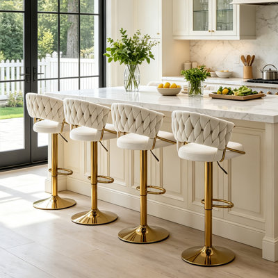Christal Swivel Upholstered Adjustable Height Counter Stool