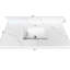 Meuble-lavabo en quartz blanc de 43 pouces pour salle de bain, lavabo encastré, dosseret de 4 pouces, un trou pour robinet, comptoir facile à nettoyer et à entretenir avec un seul trou prépercé, idéal pour la rénovation.