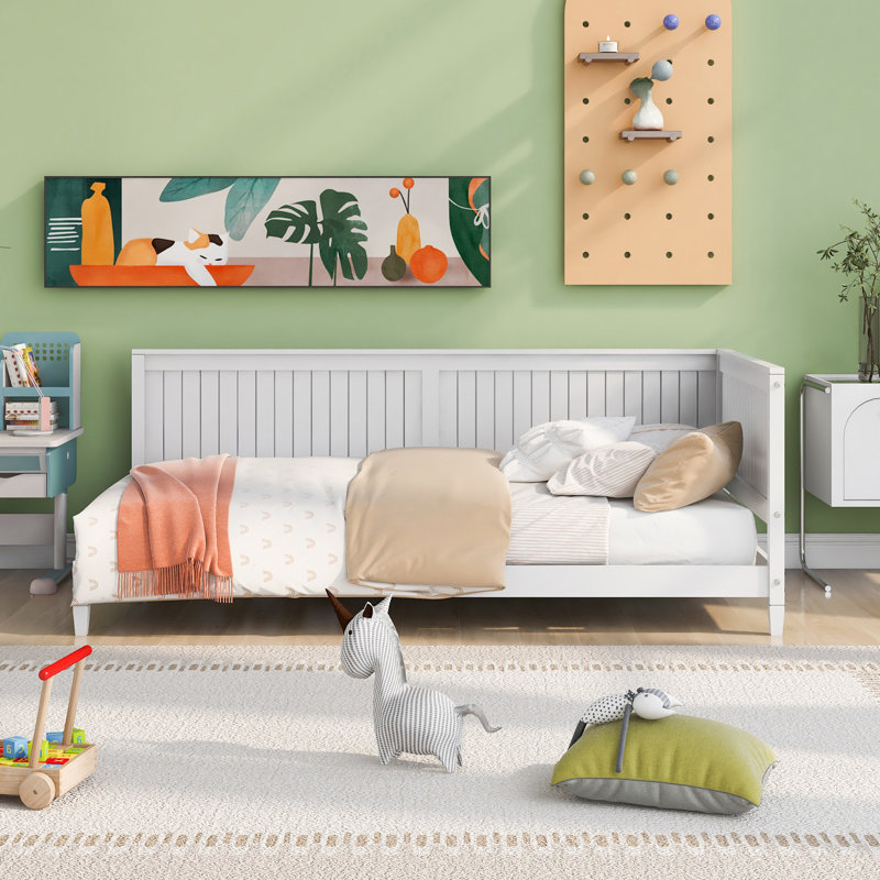 Lit de jour / canapé en bois, Lit simple, Blanc