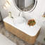 Meuble-lavabo mural 48 po pré-assemblé en grain de bois noyer foncé avec lavabo rond en céramique blanche-1353139416