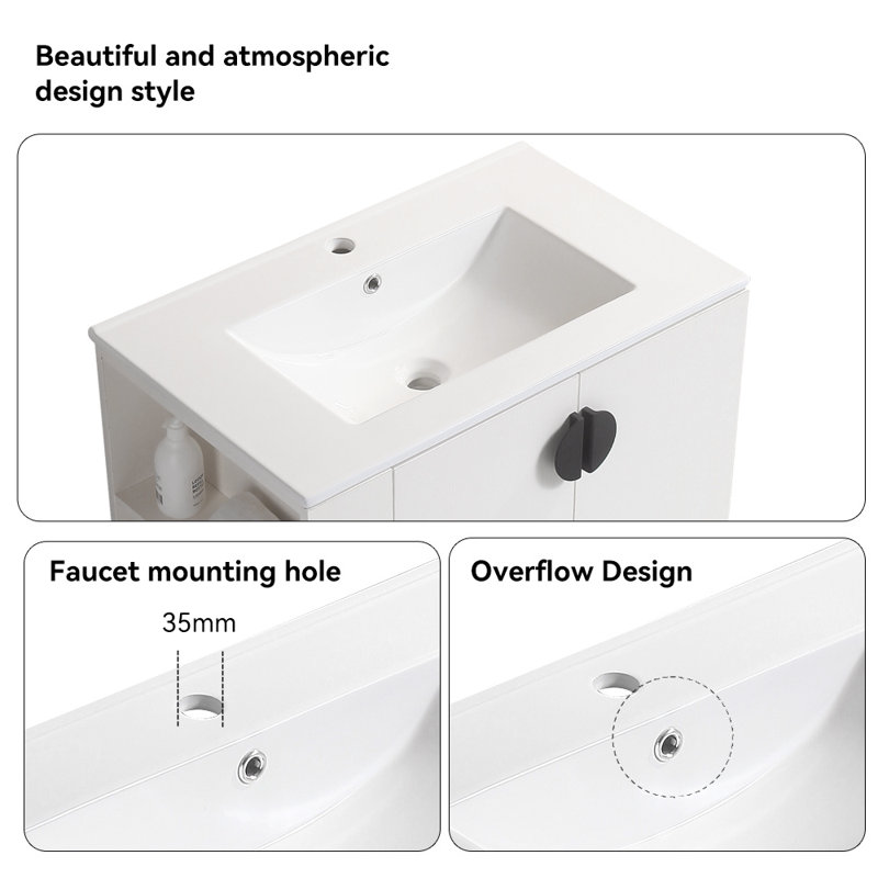 Lerlean 30'' Single Bathroom Vanity with Top