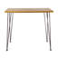 Table de bar industrielle en bois d'acacia pour patio extérieur, structure en métal brun, résistant aux intempéries