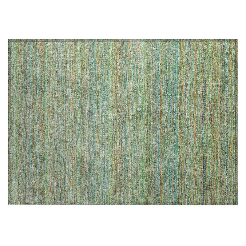 Machine Washable Indoor/Outdoor Oden ACN2148 Striped Rug, Rectangle 1'8" x 2'6"