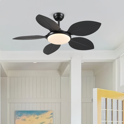 Ventilateur de plafond 48 "feuilles tropicales 48" avec lumières DEL et télécommande