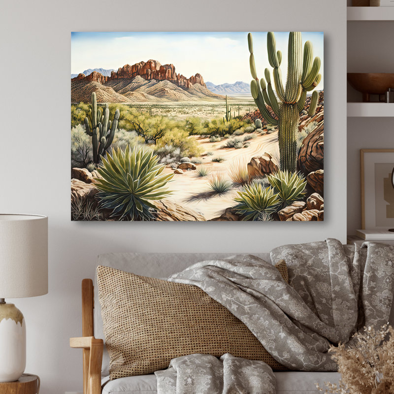 Arizona Desert V - art mural occidental, H 30 po x l 40 po x P 1,5 po, Toile tendue