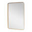 Miroir mural rectangulaire en métal avec coin arrondi