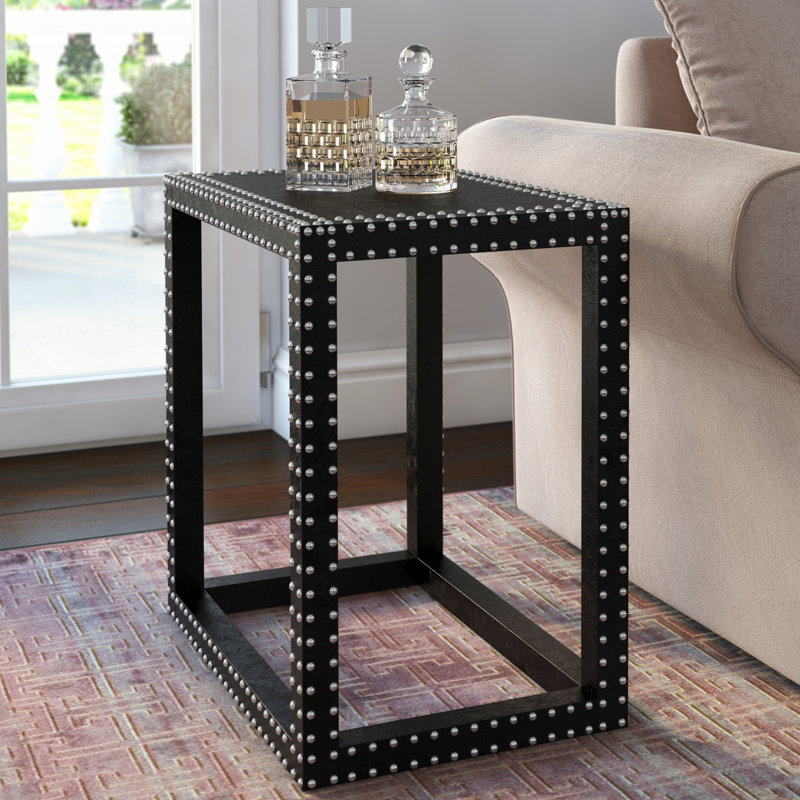Zane Sled End Table, Charcoal