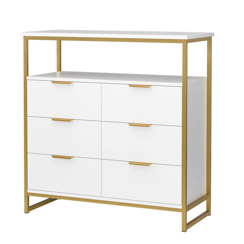 Commode à 6 tiroirs Kuisma, Blanc