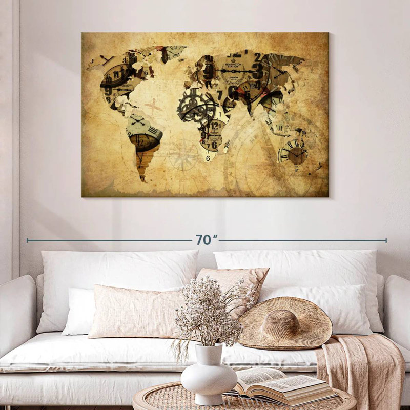 Aliaz Time World Map, 32" H x 48" W