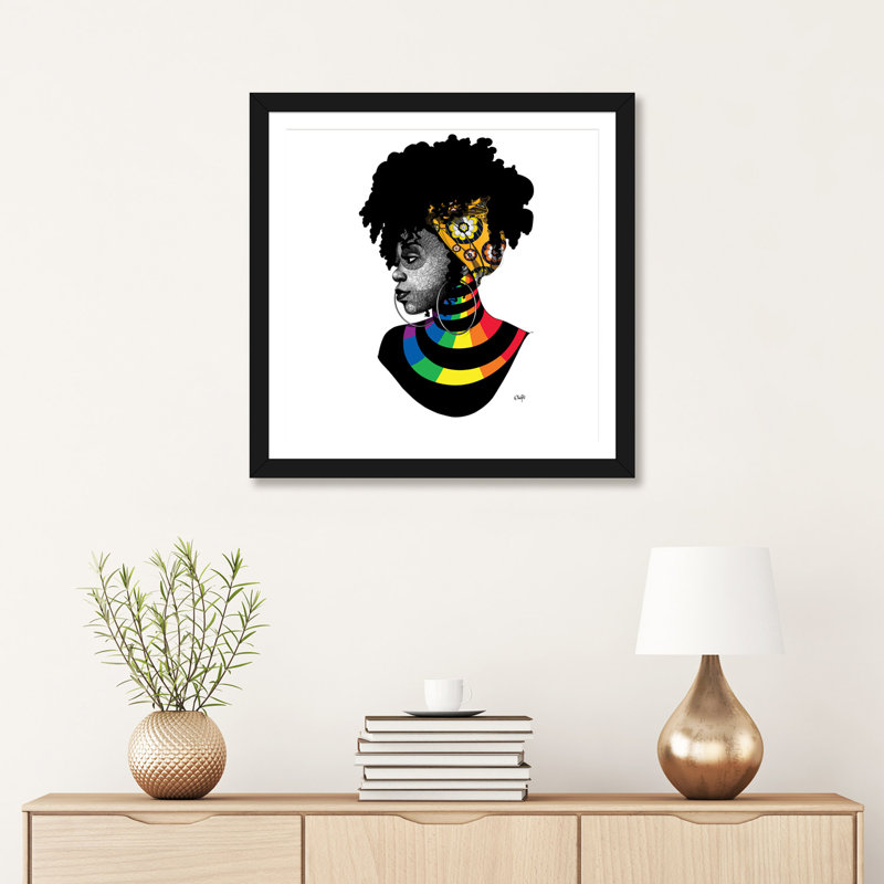 «On Stripes» par Ohab TBJ - impression d'art graphique, Papier encadré noir, H 24 po x l 24 po x p 1 po