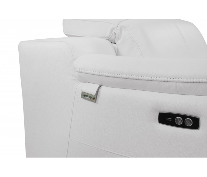  Fauteuil blanc en cuir italien, Blanc