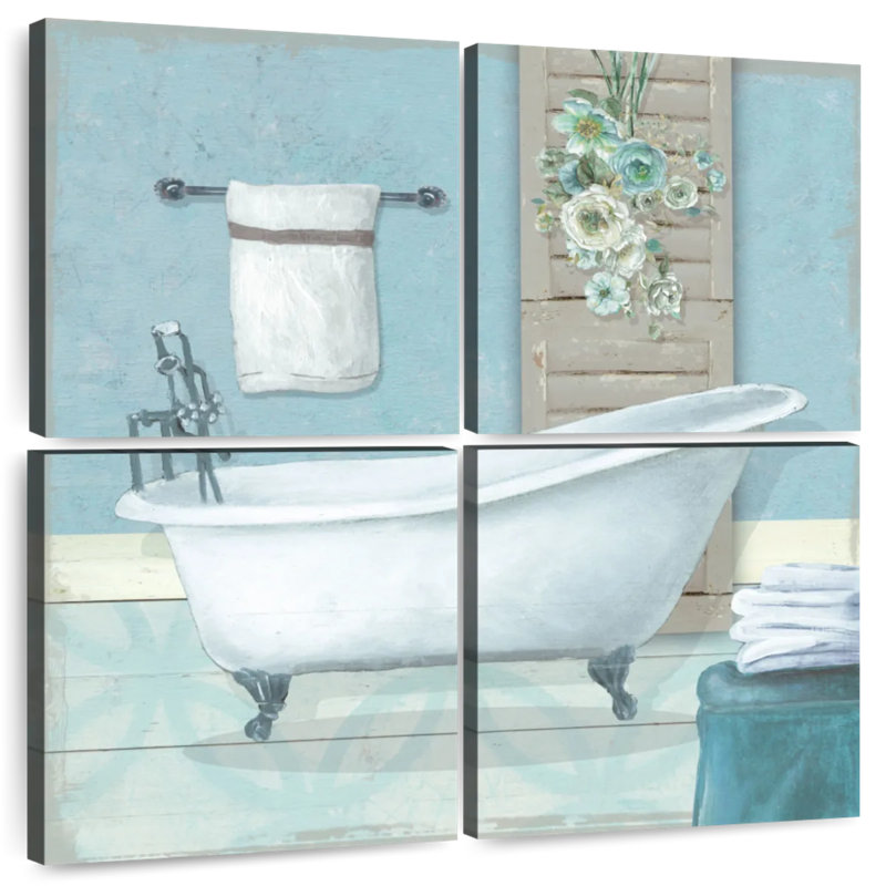 Kerrick Teal Bath I, 18" H x 18" W