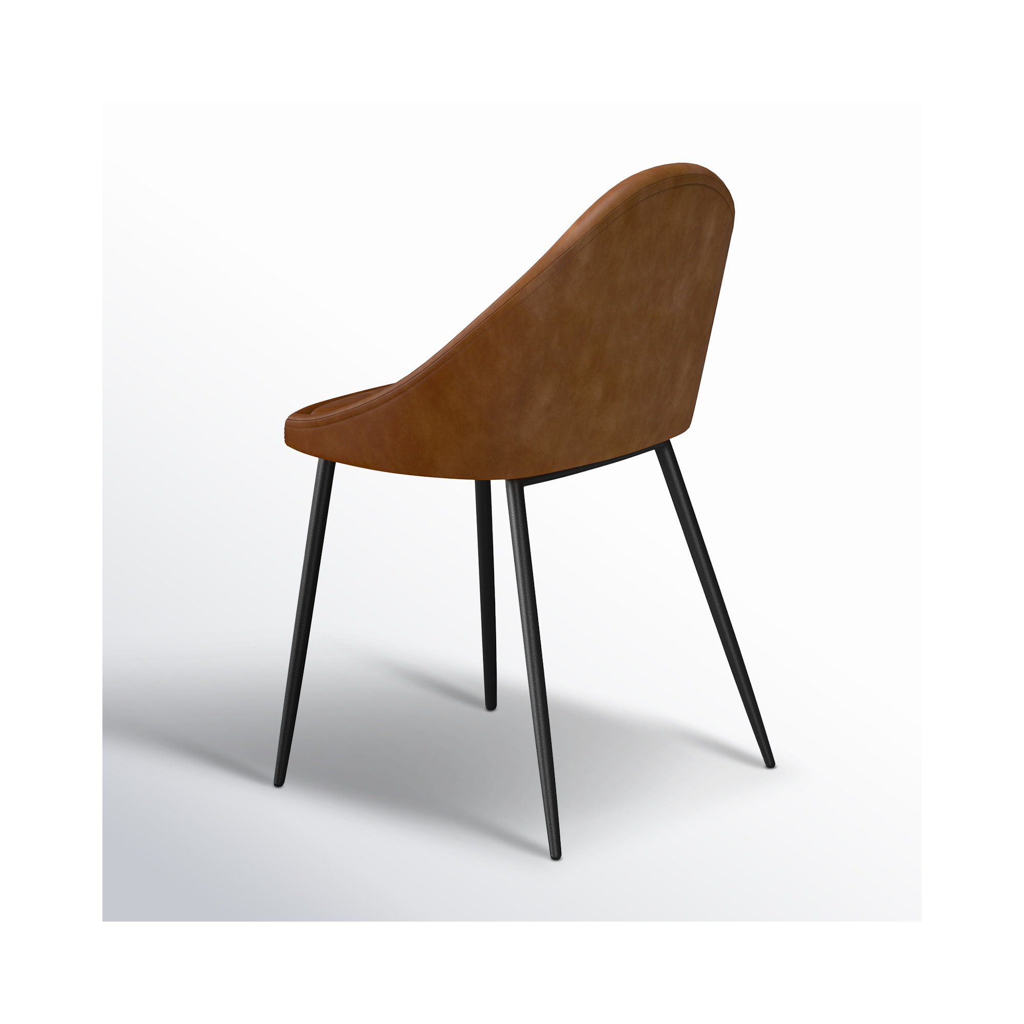 Holmes Vegan Leather Dining Chair, Honey Tan