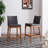 Upholstered Counter Stool with Solid Wood Frame-911119225-823577230