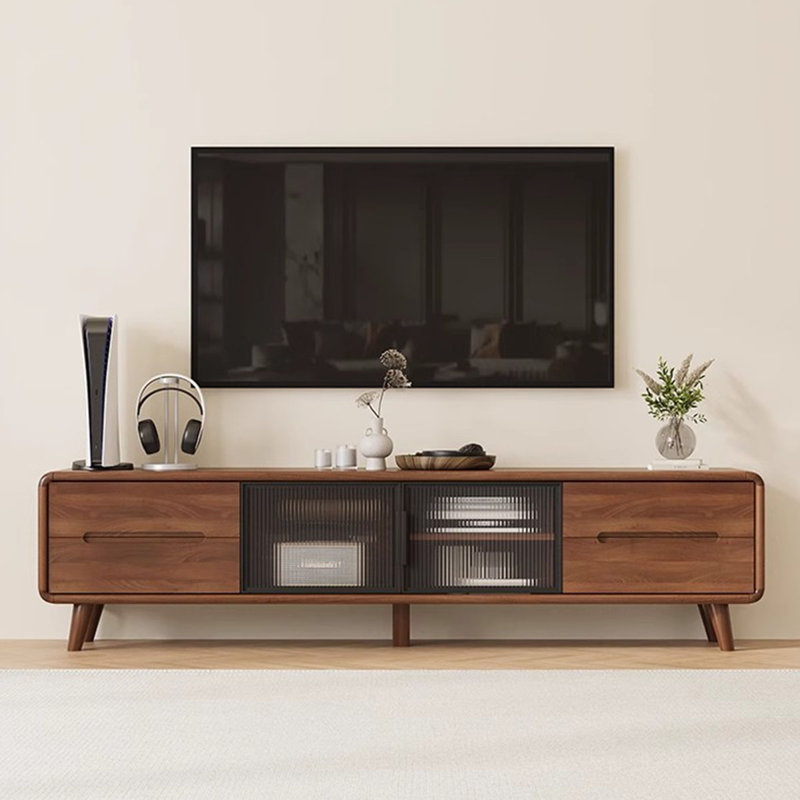 Meuble télé en noyer manufacturé, H 17,72 po x L 94,49 po x l 13,58 po