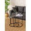 Ensemble de 3 tables gigognes modernes, verre trempé noir et structure en métal, petit: 13,4 x 19,7 x 13,4 po, moyen: 16,5 x 21,3 x 16,5 po, grand: 19,7 x 22,8 x 19,7 po | Design industriel élégant, parfait pour le salon et le bureau