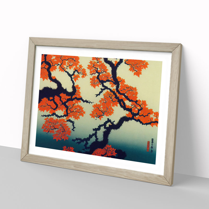 Autumn Forest Tree - Single Picture Frame Print, 25cm H x 34cm W x 2cm D, Oak Framed