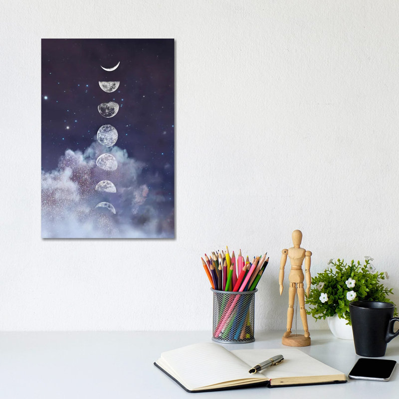 Moon In The Sky With Diamonds by Emanuela Carratoni - Wrapped Canvas Print, 45.72cm H x 66.04cm Wx 1.905cm D
