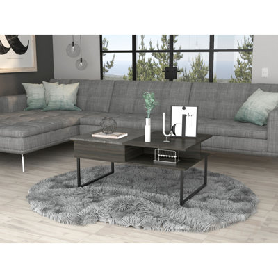 Dayton Lift Top Coffee Table with Concealed Storage and Spacious Surface, Perfect for Modern Living and Organization.