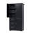 Tall And Wide Storage Cabinet With Doors For Bathroom/Office, Three Drawers, Black-129524967