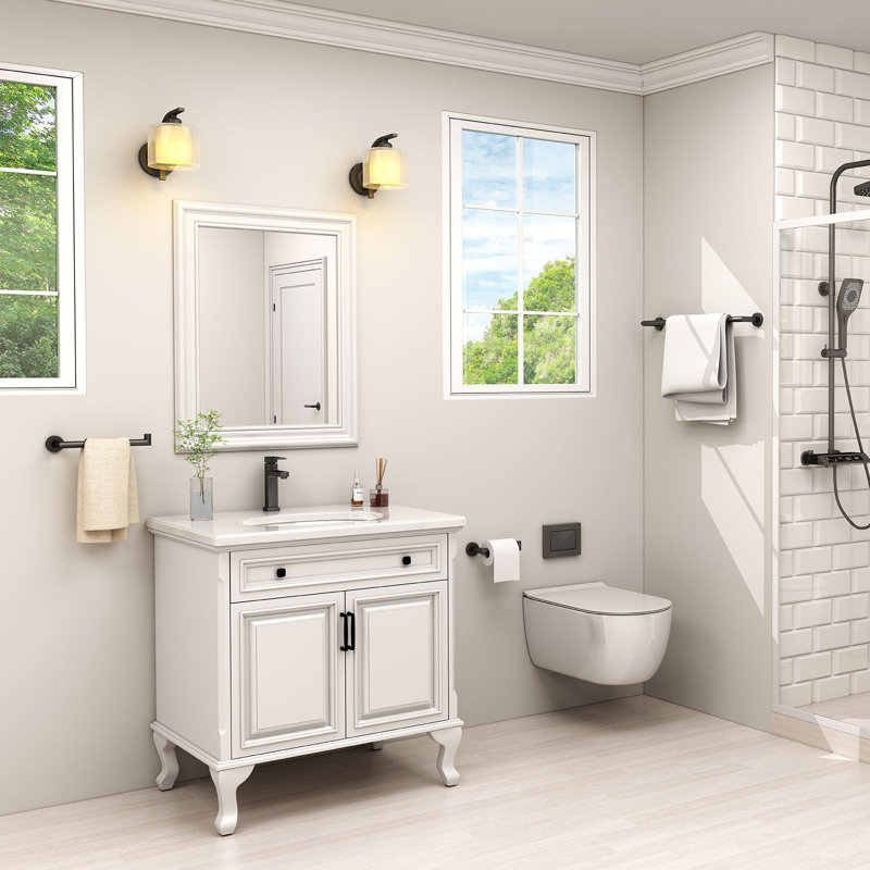 Bathroom Hand Towel Holder, Matte Black
