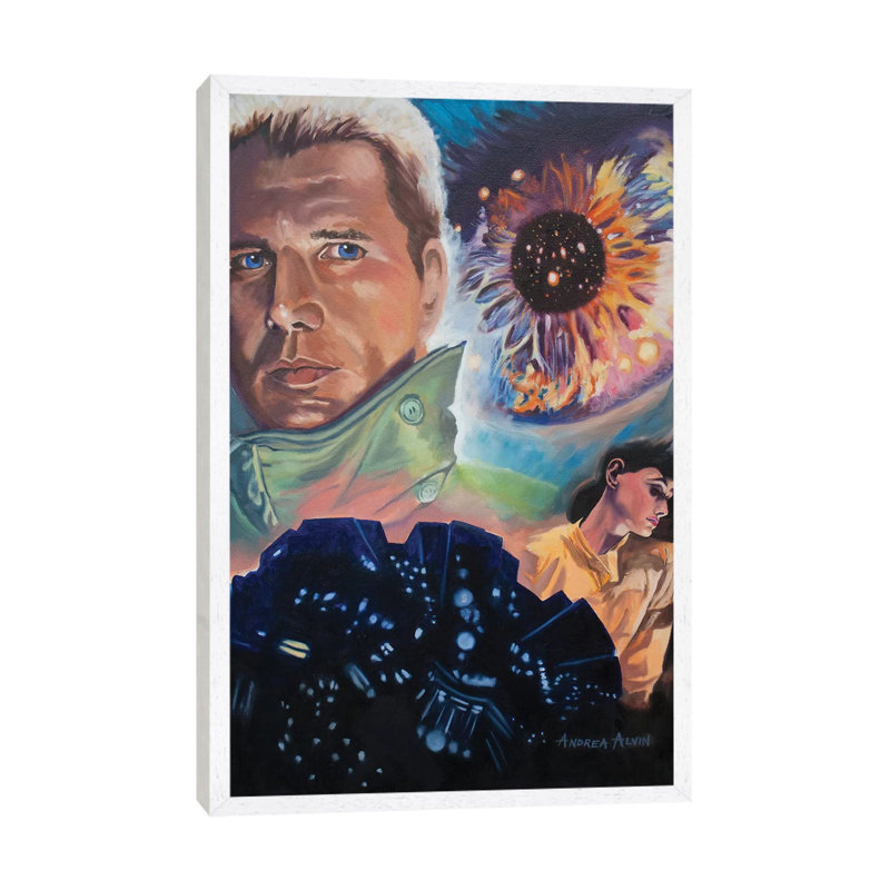 Blade Runner by Andrea Alvin - Print on Canvas, White Framed, 66.04 cm H x 45.72 cm W