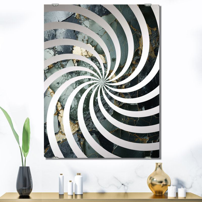 Lathgertha - Grand miroir mural en marbre abstrait MIR137843, 40 po x 30 po