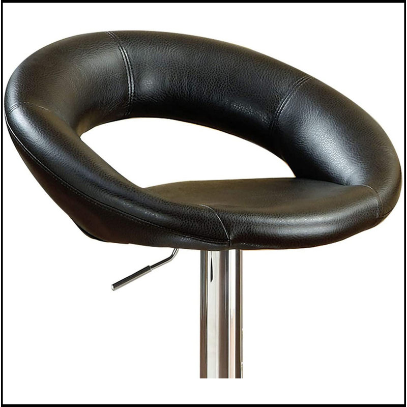 Tabouret polyvalent en similicuir à hauteur réglable avec 2 chaises pivotantes en PVC, Noir, noir, noir, noir