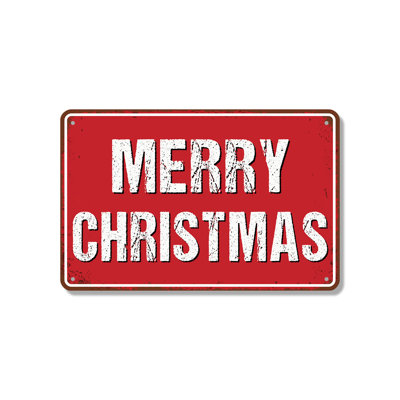 Enseigne fantaisie en aluminium 18 po x 24 po Merry Christmas Street