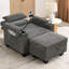 Fauteuil inclinable simple gris avec réglage manuel, charge, support pour téléphone et rangement des accoudoirs cachés sur l'accoudoir, inclus, pour une détente confortable