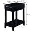 Élégante table d'appoint noire avec rangement - Fabrication en bois pour les petits espaces avec tablette inférieure-1577118717