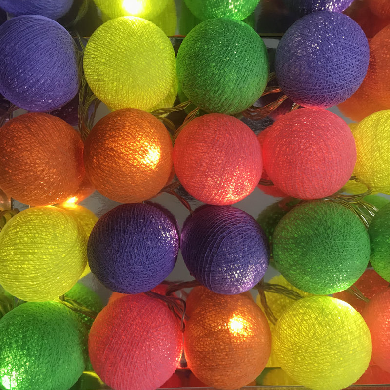 Misti LED Cotton Ball String Light, 10 Lamps - 5 Metre Long
