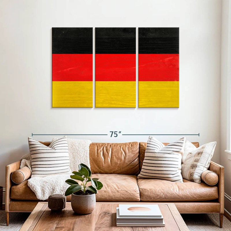 Bois Allemagne drapeau, H 36 po x l 57 po
