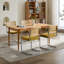Ensemble de 2 chaises de salle à manger, chaises d'appoint en velours avec dossier en canne naturelle et base en acier inoxydable, célèbres chaises conçues par Breuer, chaises de cuisine rembourrées en rotin