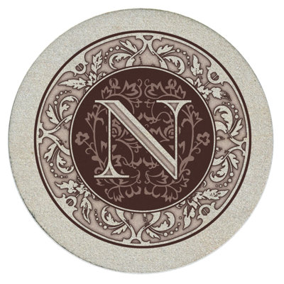 Monogram Letter 4-Pack Natural Sandstone Coasters