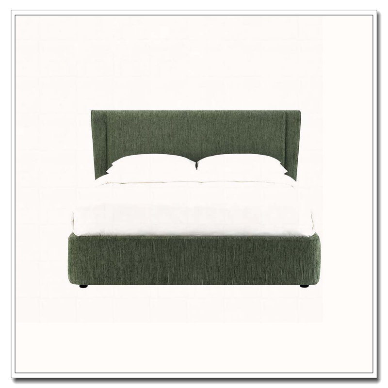 Chenille Upholstered Bed, Queen