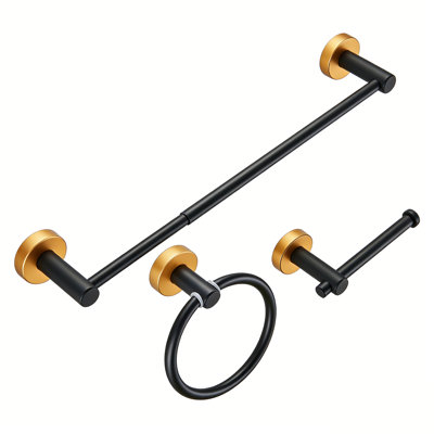Ensemble d'accessoires de salle de bain en aluminium 3 pièces antirouille et extensible de 16 po à 27 po