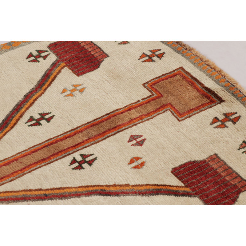 Vintage One-of-a-Kind 3'9" x 5'11" Hand Knotted Area Rug
